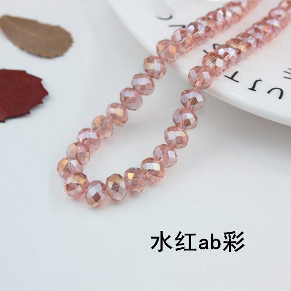 015-DIY beaded jewelry accessories clothing accessories crystal flat beads plated color ab color wheel beads 8mm glass beads wholesale