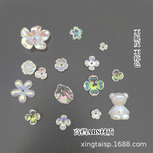 DIY handmade headgear corsage fabric accessories pearl ABS imitation pearl petals flower