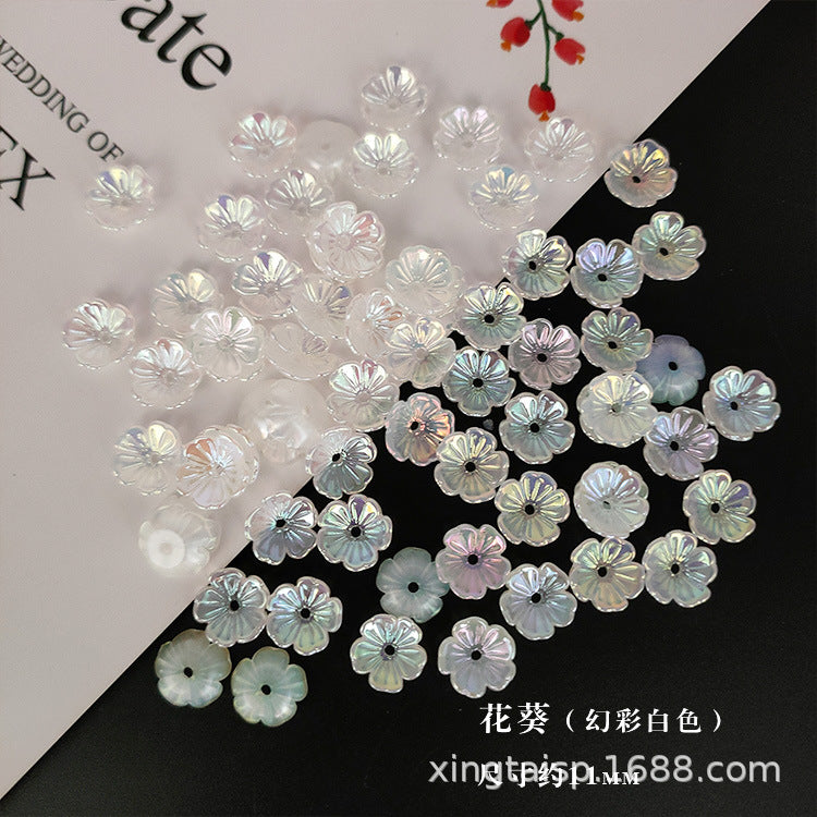 007-DIY handmade headgear corsage fabric accessories pearl ABS imitation pearl petals flower