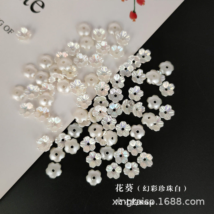 007-DIY handmade headgear corsage fabric accessories pearl ABS imitation pearl petals flower