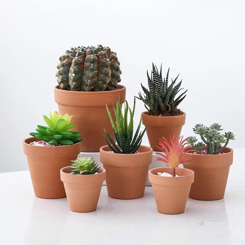 008-Ceramic flower pot Water-permeable and breathable Succulent flower pot Indoor and outdoor green plant pot Universal clay pot