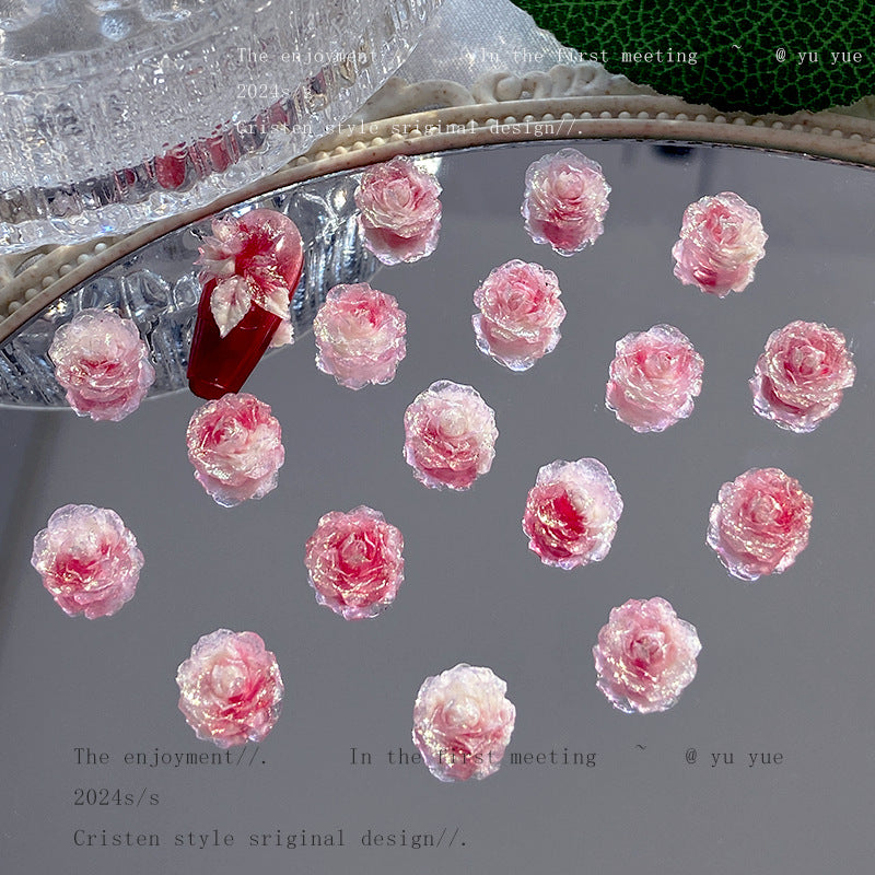 004-Super fairy pink fog sea soft rose nail art jewelry luminous handmade DIY bracelet accessories nail art material package mixed