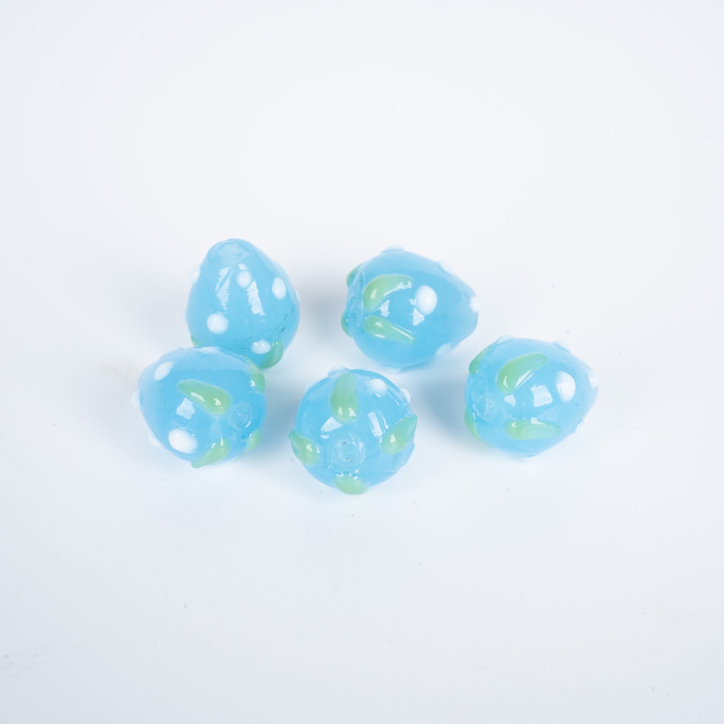 010-Strawberry Glazed Beads Glass Beads Perforated Handmade DIY Crystal Transparent Accessories Jewelry Materials Bracelet Necklace