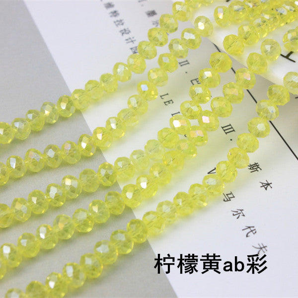 015-DIY beaded jewelry accessories clothing accessories crystal flat beads plated color ab color wheel beads 8mm glass beads wholesale