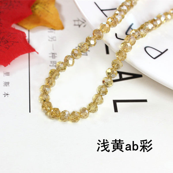 015-DIY beaded jewelry accessories clothing accessories crystal flat beads plated color ab color wheel beads 8mm glass beads wholesale