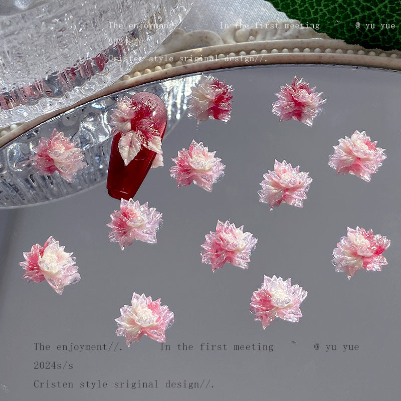 004-Super fairy pink fog sea soft rose nail art jewelry luminous handmade DIY bracelet accessories nail art material package mixed