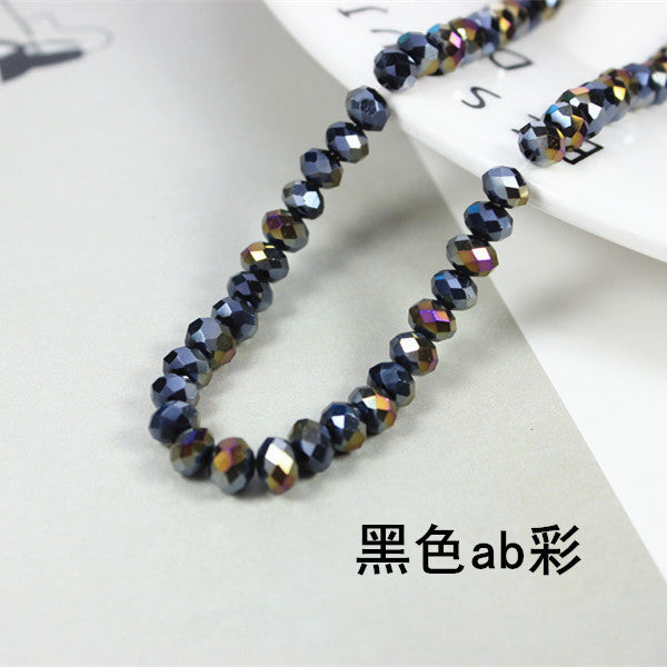 015-DIY beaded jewelry accessories clothing accessories crystal flat beads plated color ab color wheel beads 8mm glass beads wholesale