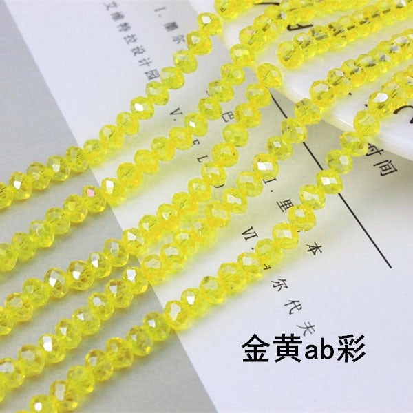 015-DIY beaded jewelry accessories clothing accessories crystal flat beads plated color ab color wheel beads 8mm glass beads wholesale
