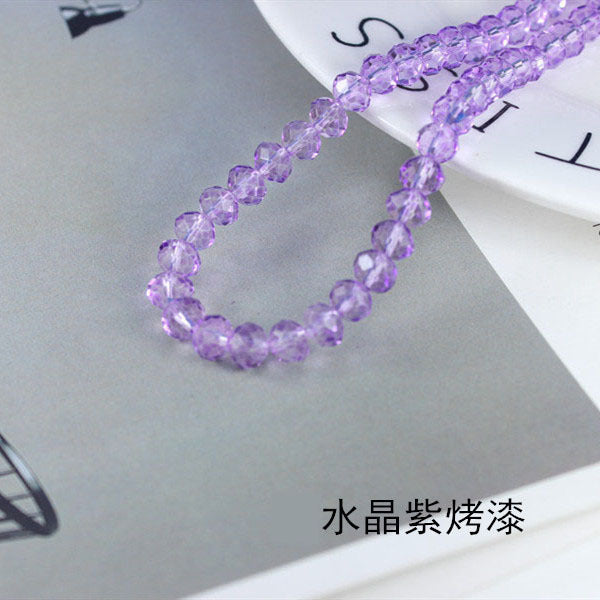 015-DIY beaded jewelry accessories clothing accessories crystal flat beads plated color ab color wheel beads 8mm glass beads wholesale