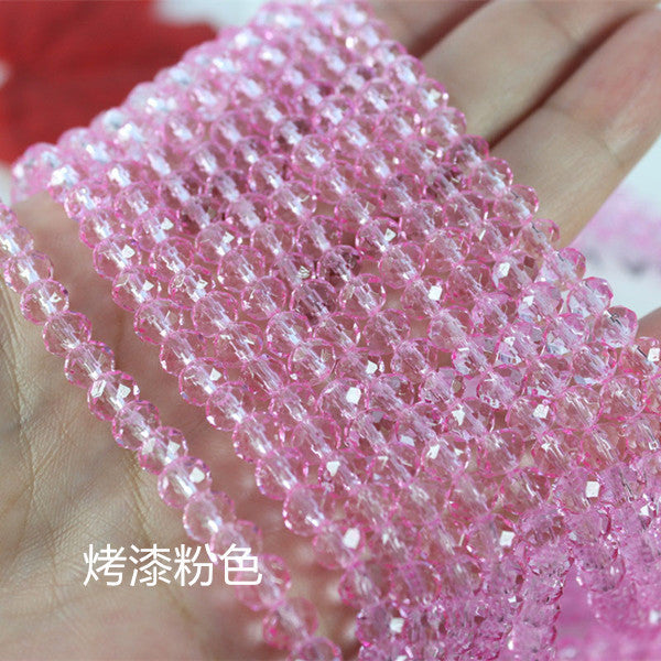 015-DIY beaded jewelry accessories clothing accessories crystal flat beads plated color ab color wheel beads 8mm glass beads wholesale