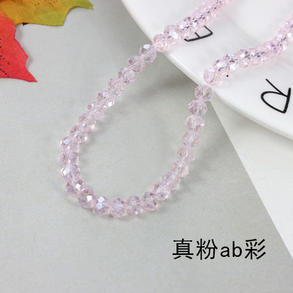 015-DIY beaded jewelry accessories clothing accessories crystal flat beads plated color ab color wheel beads 8mm glass beads wholesale