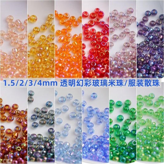 1.5-4 mm Japanese transparent magic glass rice beads cross stitch millet beads DIY handmade jewelry woven string beads