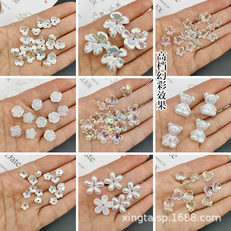 007-DIY handmade headgear corsage fabric accessories pearl ABS imitation pearl petals flower