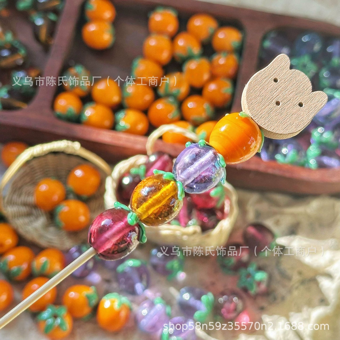 003-[Summer Tomato] Tomato Eggplant Lamplighter Glazed Loose Bead DIY Earrings Bracelet Necklace Accessories