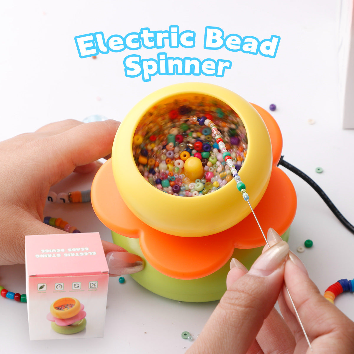 005-USB electric beading machine automatic beading machine two-way stepless speed regulation bead piercing artifact tool DIY bead piercing bowl cross-border