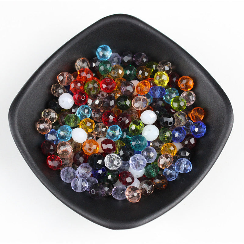 015-DIY beaded jewelry accessories clothing accessories crystal flat beads plated color ab color wheel beads 8mm glass beads wholesale