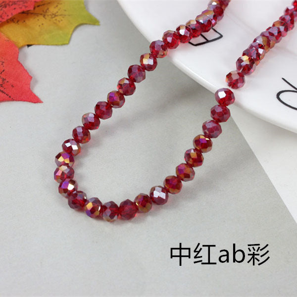 015-DIY beaded jewelry accessories clothing accessories crystal flat beads plated color ab color wheel beads 8mm glass beads wholesale