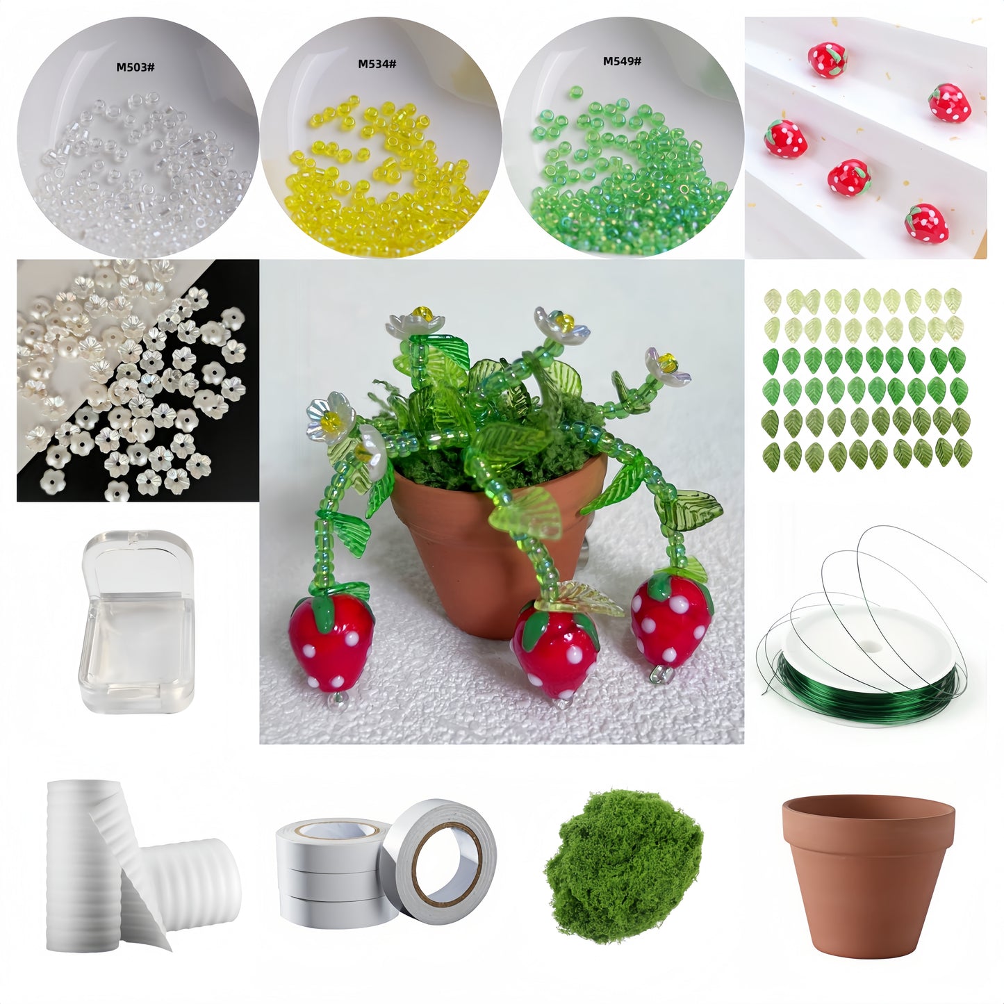 001-DIY Beaded Potted Plant Kit