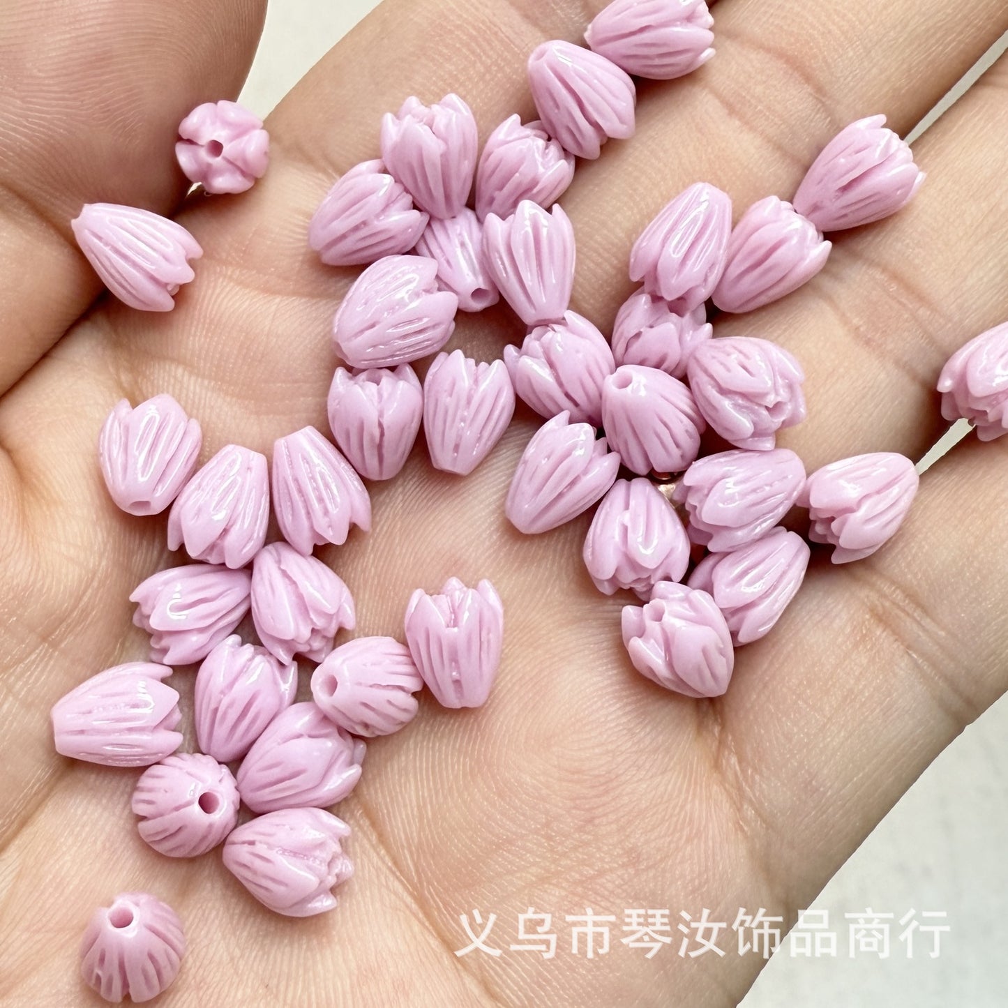 Colored tulip beads