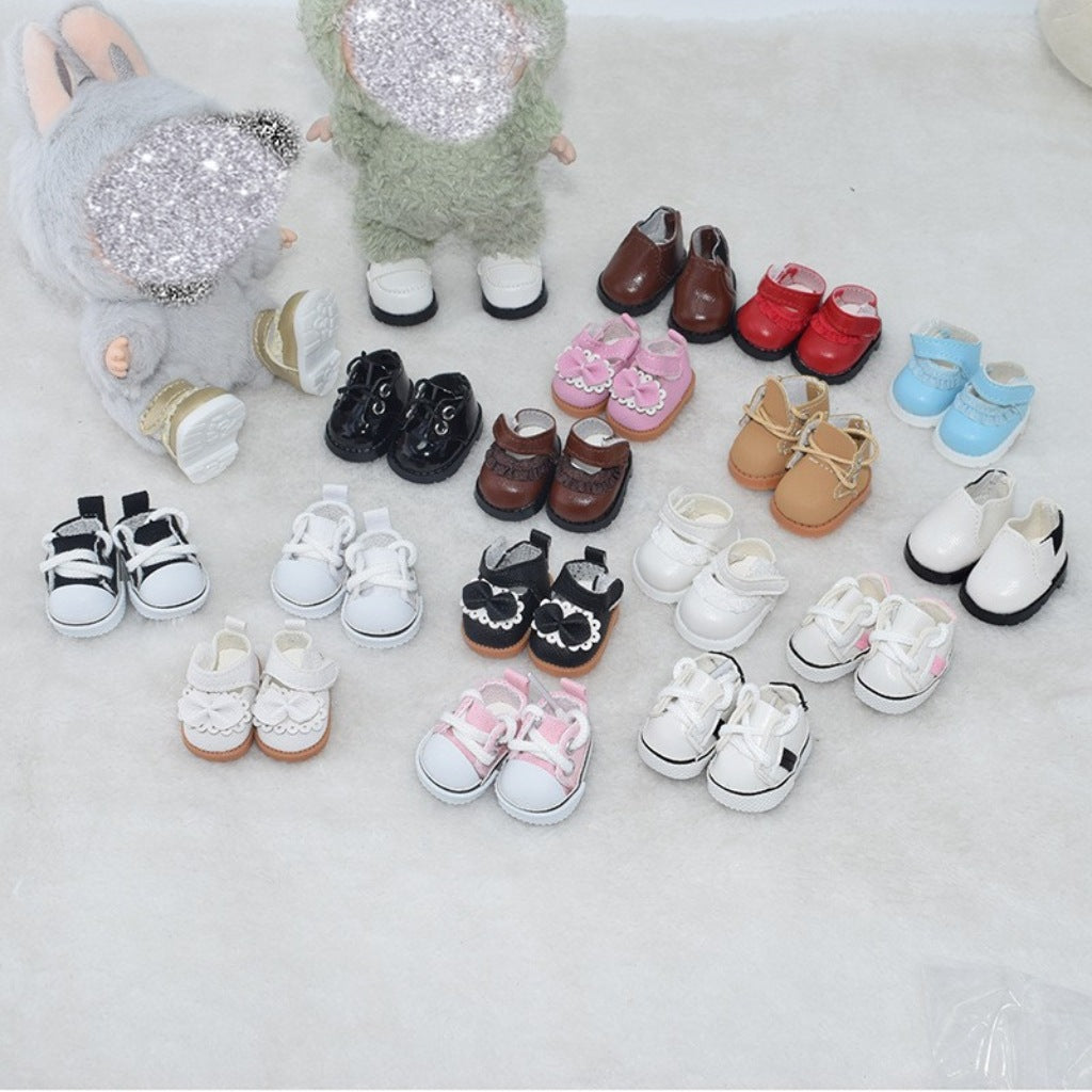 Labubu Doll Shoes Collection 17cm Keychain Blind Fit Automobiles Curtain Cloth for Shoes Doll Dress up Toy Shoes