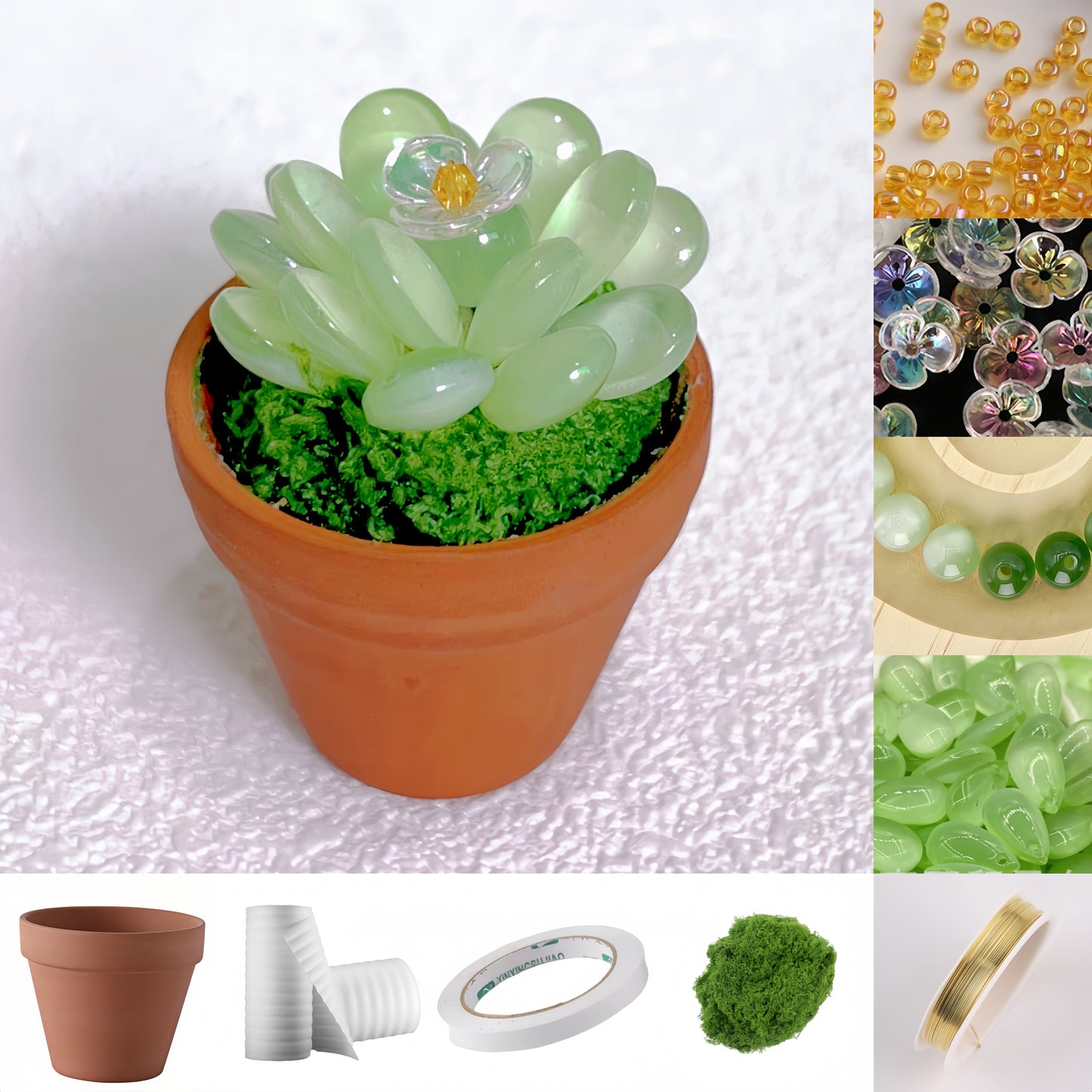 001-DIY Beaded Potted Plant Kit