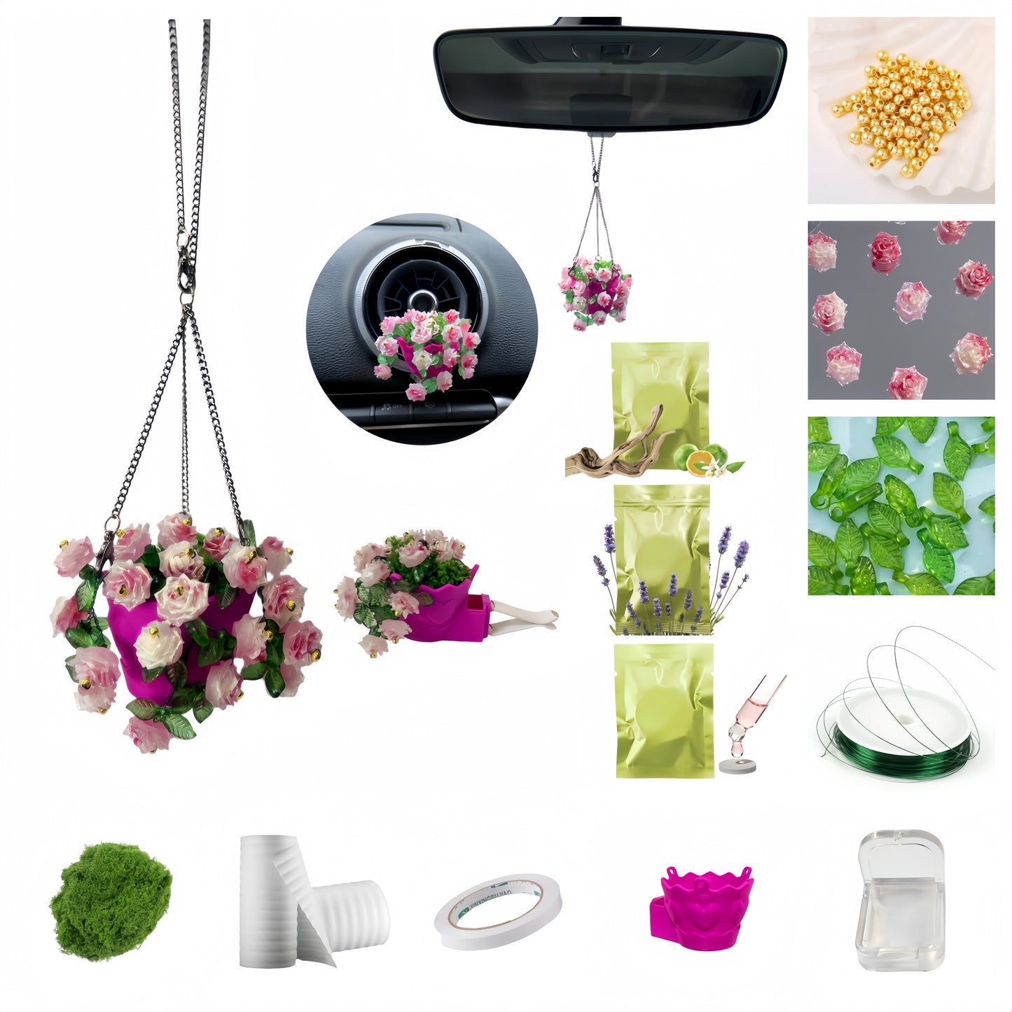 001-DIY Beaded Potted Plant Kit