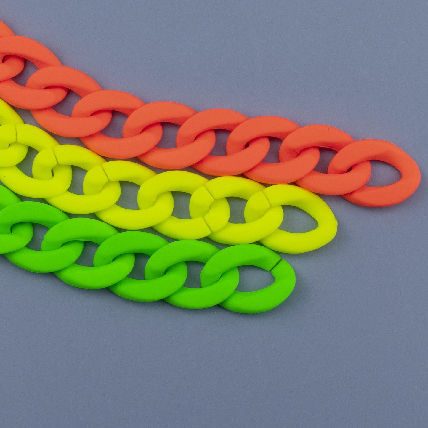 Acrylic plastic feel paint fluorescent color chain 17*23mm