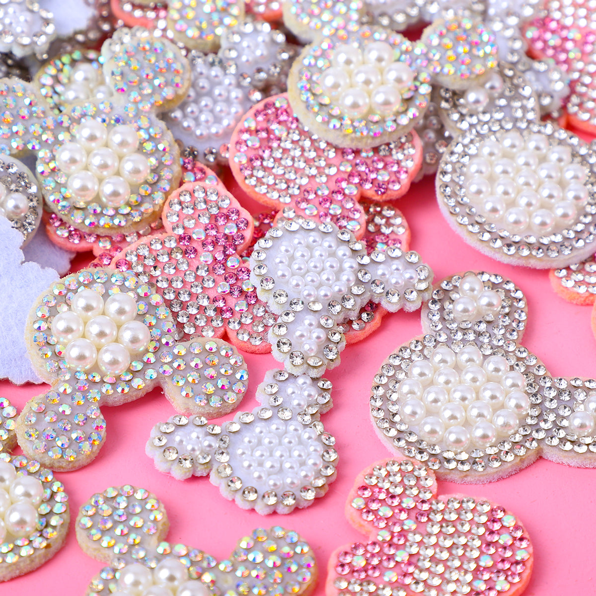 [A]Diamond Mini Mouse cloth attached DIY accessories(Large)