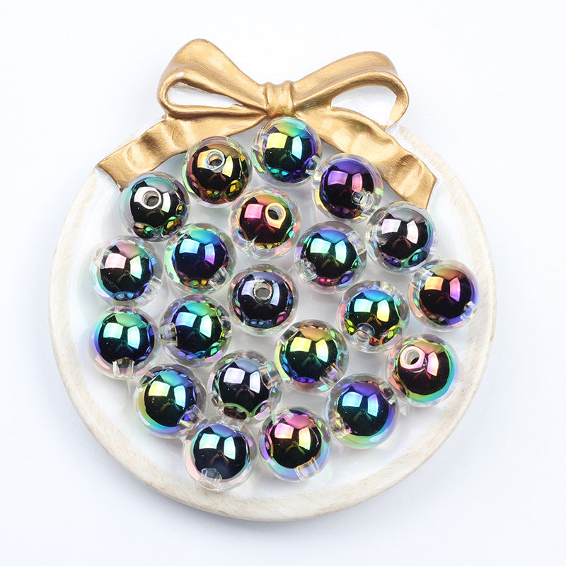 Super cool seven color bead bead 16MM straight hole round bead