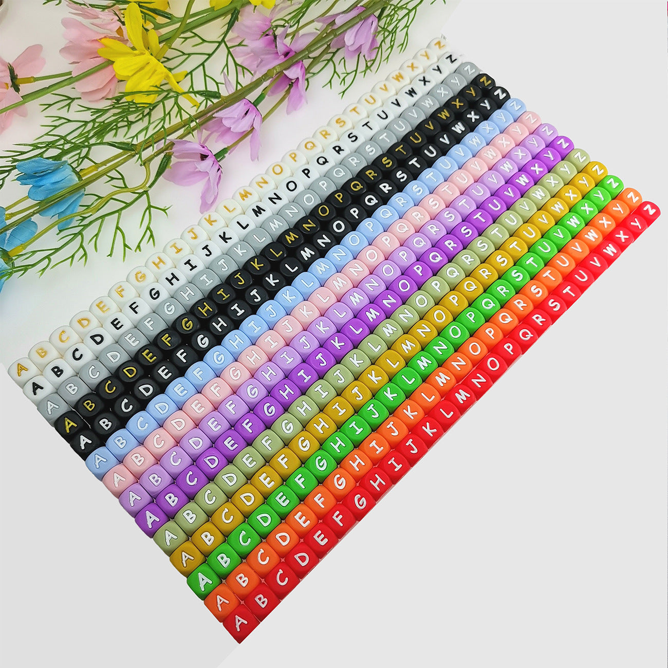 Alphabet silica gel square beads