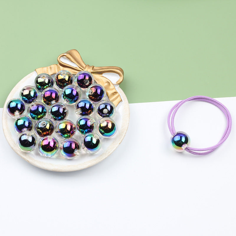 Super cool seven color bead bead 16MM straight hole round bead