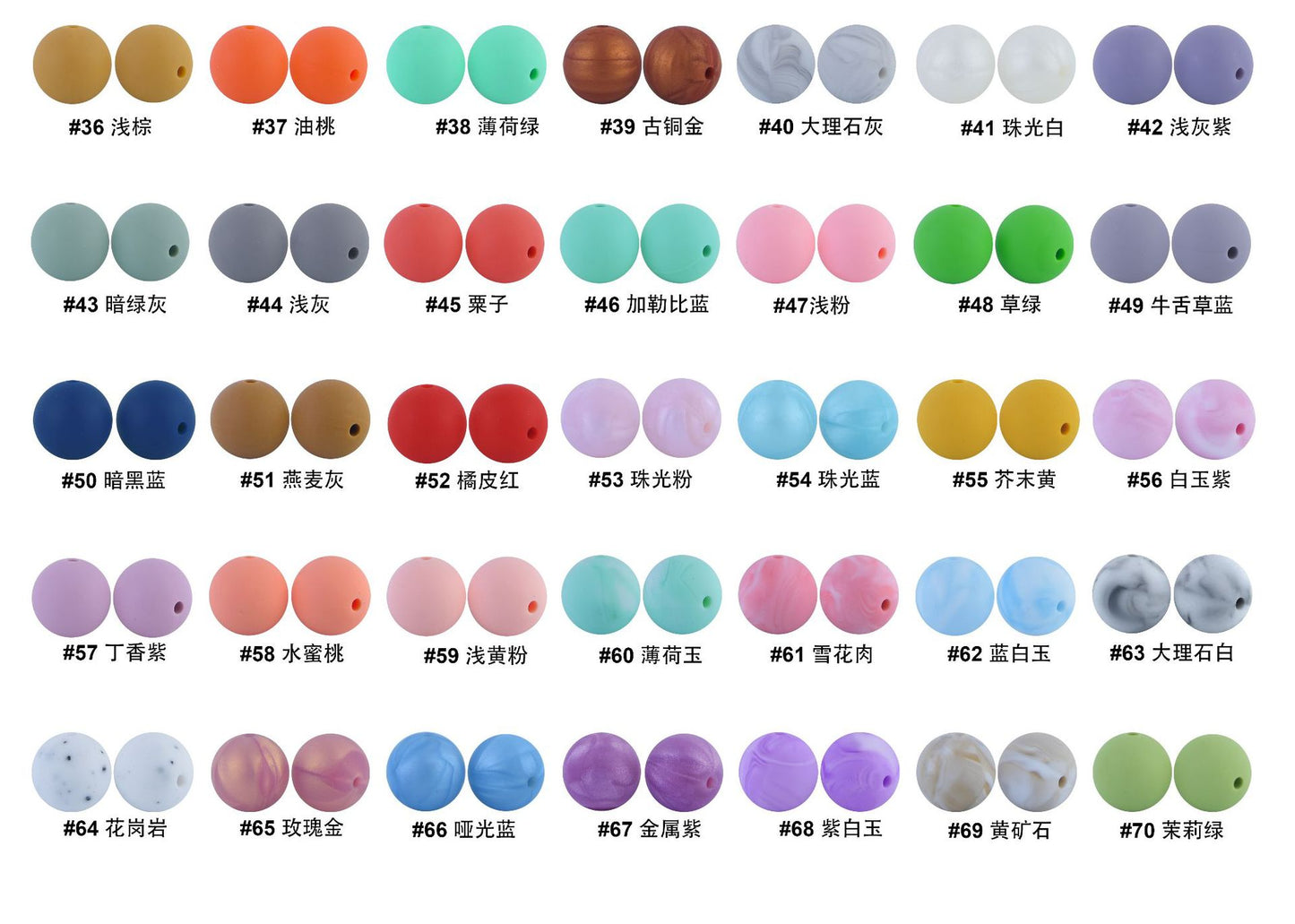 Silicone beads 15mm candy colored silicone beads